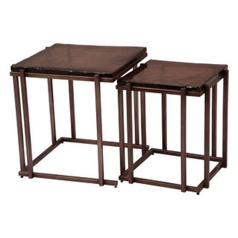 Shimai Nesting Tables (2-Piece) Bronze - Bed Bath & Beyond - 42967559 for Arzon Coffee Table Set, 2-Piece, Bronze